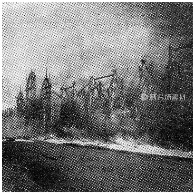 古董图片:巴扎尔德拉Charité 1897年巴黎大火。